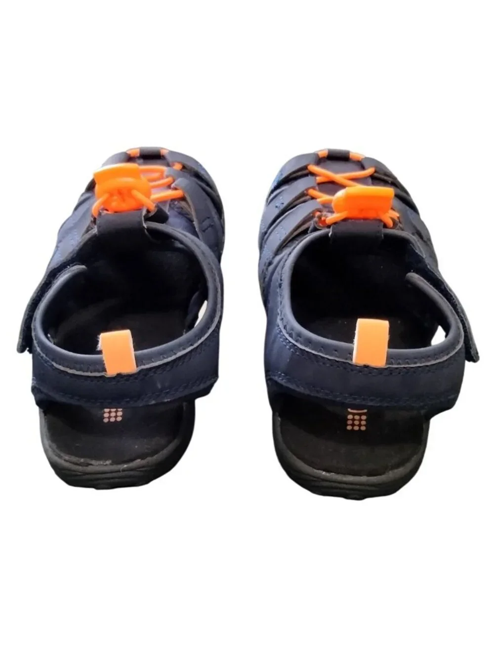 Gymboree Boys Toddler Size 12 Sandals Bungee Lace Navy Orange Adventure Style